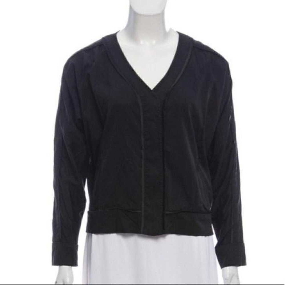 Derek Lam 10C x Athleta Crop V-neck Jacket Black Women’s Size Large